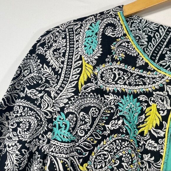 Choices White and Blue Paisley Print Blazer - Picture 7 of 14